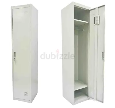 Tall Single-Door Metal Wardrobe / Locker - White, Good Condition