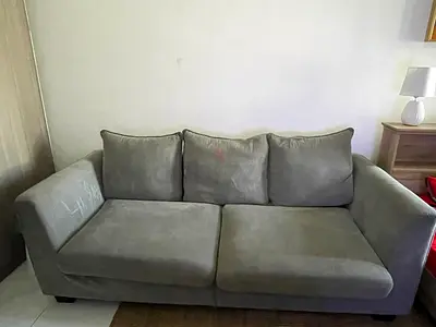Grey 3-Seater Fabric Sofa, Used condition . still sturdy and good to use.
A fabric cover/reupholster
