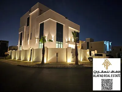 فيلا فاخرة للبيع في الزاهية عجمان زاوية شارعين 3 طوابق 7 غرف ماستر مع مصعد ومكيف مركزي وبناء شخصي مساحة كبيرة وتشطيبات راقية شامل الماء والكهرباء بسعر