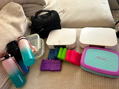 Assorted Lunch Boxes, Water Bottles and Food Storage Set - Good Condition