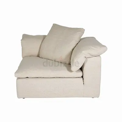 Marina Home Beige Modular Sofa Corner Piece — Left Arm, Cushioned
