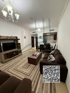 Fully furnished one-bedroom apartment for monthly rent in Al Yasmeen Towers, Al Jurf 2, behind Ajman