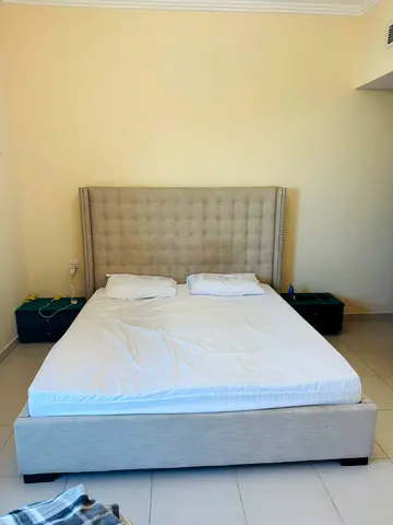 King Size Bed With Mattress and Side Tables For Sale