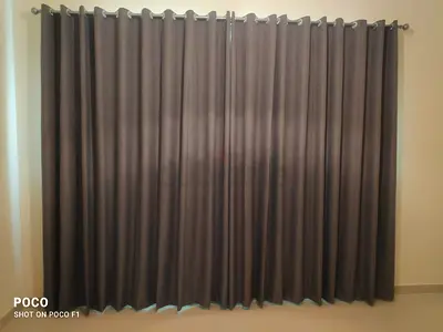 Dark Brown Eyelet Curtains – Ready-made, Full-Length