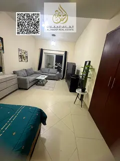 Furnished studio apartment for monthly rent with balcony in Al Nuaimiya 1