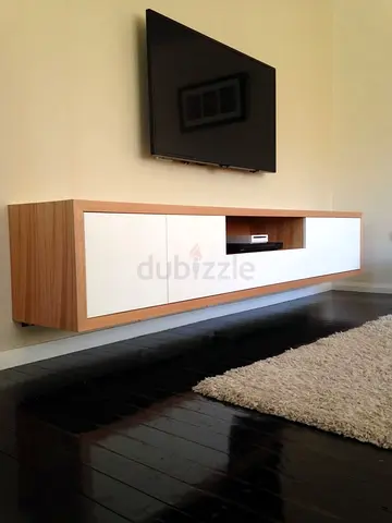 Luxury MDF TV Console Unit with Contemporary Floating Media Storage