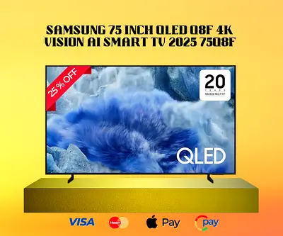 Samsung 75 Inch QLED Q8F 4K Vision AI Smart TV | 2025 | Free Delivery | Warranty