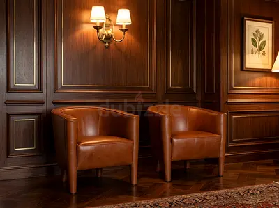 Rich leather armchairs designed by Antonio Citerrio
