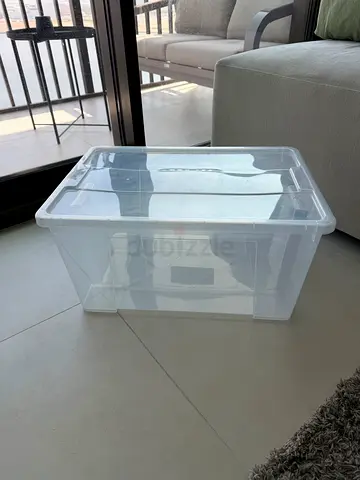 Box with lid, transparent, 57x39x28 cm/45 l