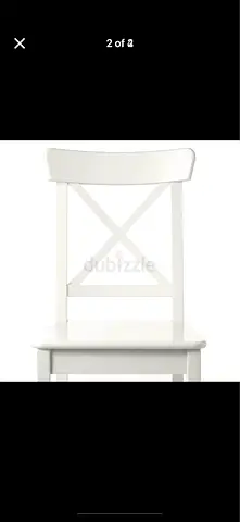 White ikea ingolf chairs urgent sale