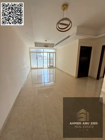3BHK for annual rent in Al Rawda 2 Ajman open view balcony free parking 3 bathrooms near Sheikh Ammar and MBZ Road 59k yearly 4-6 cheques