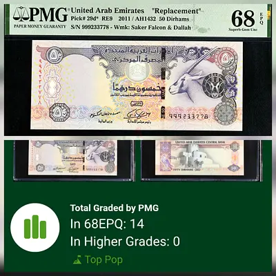 United Arab Emirates,  Top Pop 50 Dirhams (Replacement) Banknote,  2011