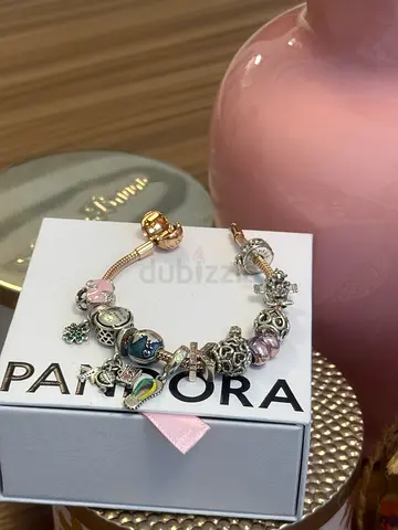 Pandora sterling charm bracelet with 12 charms