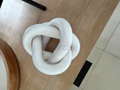 Handheld Decorative Knot Sculpture - White wood - NO OFFERS