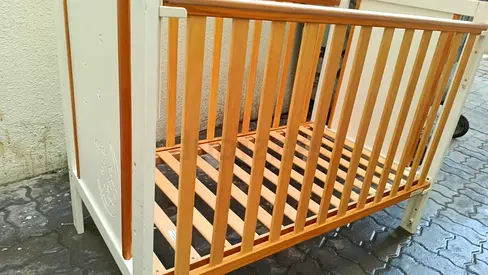 Wooden Baby Crib  with mattress