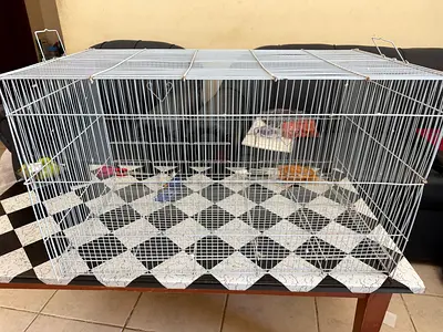Large white metal bird cage in good condition
