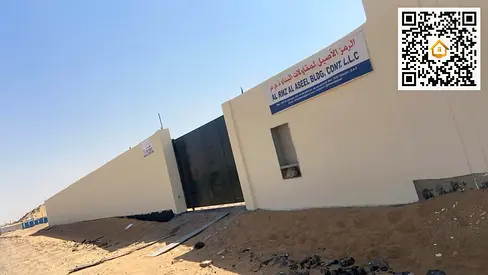 13,000 sq ft Industrial Yard | 2 Offices & 2 Toilets | Near Sajaa Gas Plant | AED 120k