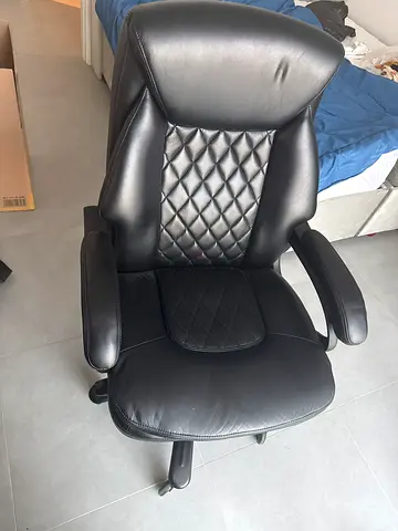 Black Ergonomic Leather Office Chair with Adjustable Armrests
