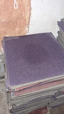 Stack of Carpet Tiles - Neutral Purple/Grey, Good Condition