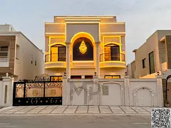 Villa overlooking two streets, two floors and a roof, classic design, price includes electricity and