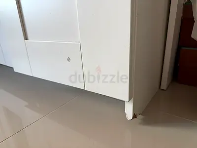 White Wooden Cabinet / Cupboard - Small Scuff, Good Condition.