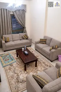 Fully furnished 2-bedroom apartment with a living room in a prime location connecting all Emirates,