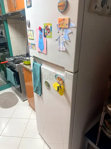 White Double-Door Refrigerator (Good Working Condition)