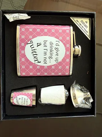 Brand new hip flask gift set - unused with funnel and cups