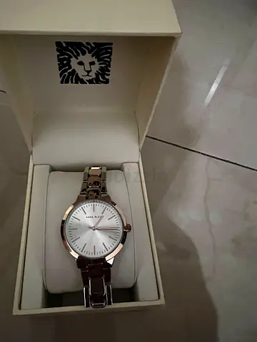 Anne Klein Womens Silver-Tone Bracelet Watch (With Box)