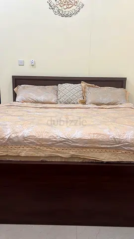 Wooden Queen Bed Frame with High quality Mattress, Side Tables and a Dressing - Excellent Condition