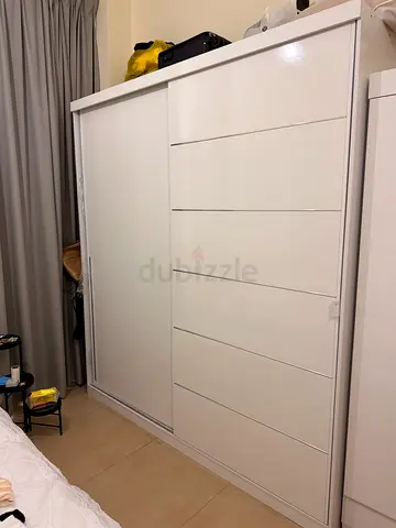 White Sliding Door Wardrobe - 2.0m Width, Modern Design