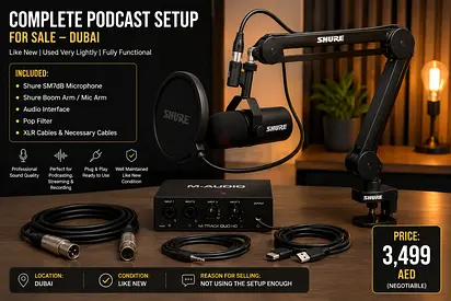 Complete Podcast Setup for Sale – Shure SM7dB + Audio Interface