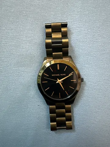 2 Michael Kors mens stainless steel watch - black dial with box (Black and Green) - Black battery do