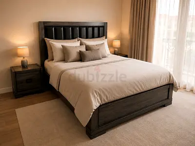 Bedroom furniture super king bed, 2 bed sides and dresser tables