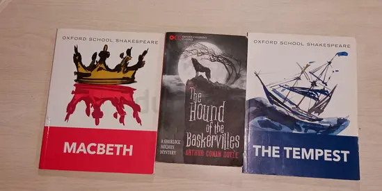 Set of 3 Classic Paperbacks: Macbeth, The Hound of the Baskervilles, The Tempest