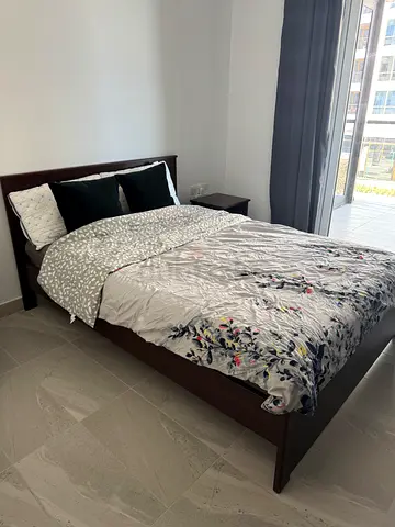 URGENT sale: Dark wood single bed and furniture in good condition including mattress
