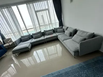 Ikea Sodhremn U Shape Sofa Gray Large Modern Grey Modular Corner Sofa with Chaise - Good Condition