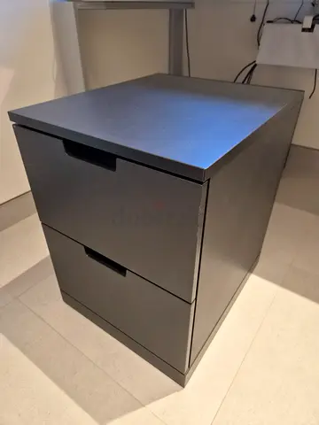 IKEA ALEX - Black 2-Drawer Low Storage Cabinet