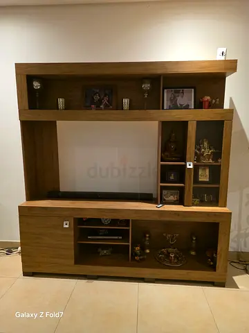 Wooden Entertainment Center / TV Unit with Shelves