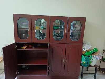 Wooden showcase/Storage Cabinet with Glass Doors - Good Condition