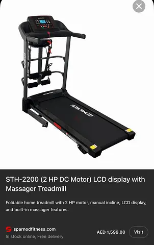 STH-2200 (2 HP DC Motor) LCD display with Massager Treadmill