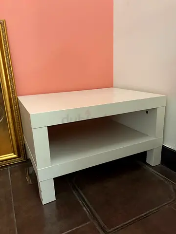White modern side table / bedside table - good condition