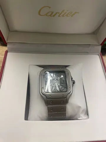 Cartier Santos Stainless Steel Mens Watch with Box
