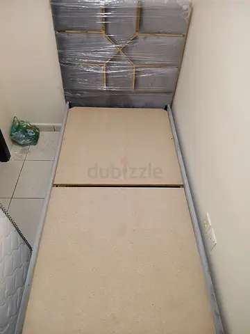 Queen size divan base with storage (two-piece) - good condition