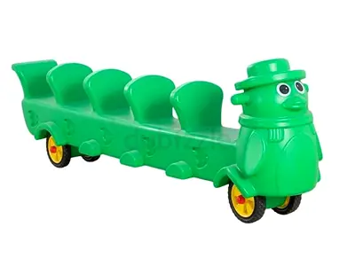 Kids Green Train Ride-On Toy – 5 Seater Mini Train with Wheels