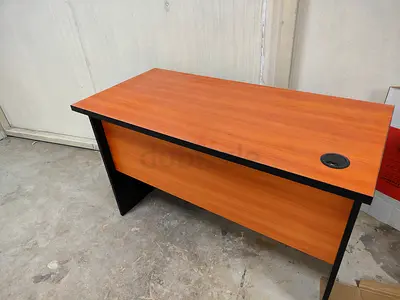 Used Wooden Office Desk with Cable Grommet - Good Condition
