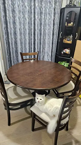 Round dining table 106 cm + 4 chairs