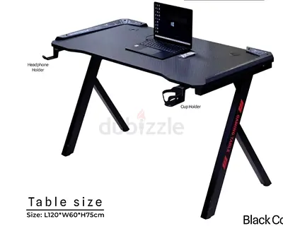 Gaming / Computer Desk with Cup  Headphone Holders (120x60x75cm)