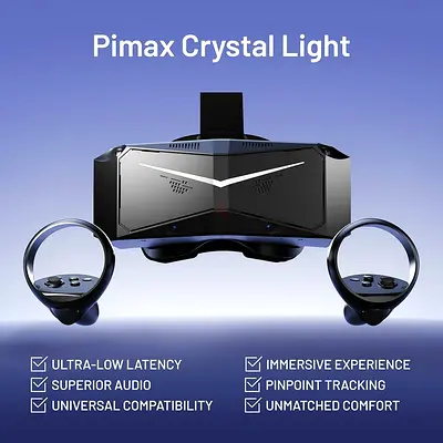 Pimax Crystal Light High Clarity PC VR Headset with 8K Resolution  120Hz