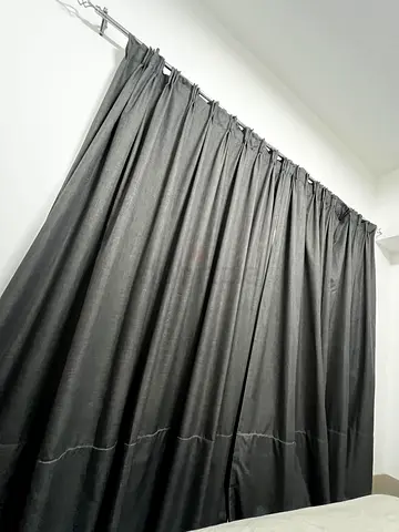Dark Grey Blackout Curtains - Pair, Good Condition size ( height 250cm length 260cm )
